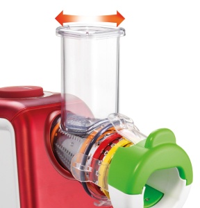 Tocator electric Moulinex DJ8115 | Tocatoare Fresh Express Max | 5 Insertii de tambur Functie zaruri | 260 W | Finisaj rosu rubiniu | alb/rosu metalizat | 14 cm L x 27 cm L x 19 cm H - Img 4