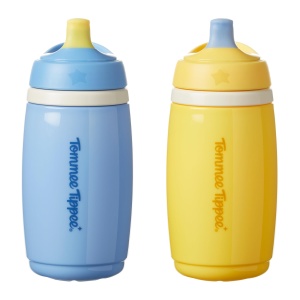 Tommee Tippee Set 2 Cana Izolata 266 ml Antiscurgere Albastru si Galben