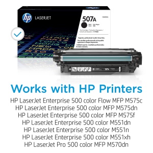 Toner original HP 507A (CE400A) negru pentru HP Laserjet Enterprise M551, Color M575, Pro 570, 5.500 pagini - Img 2