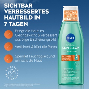 Tonicul pentru fata NIVEA Derma Skin Clear, 200 ml, cu Salicilica si Niacinamid - Img 2