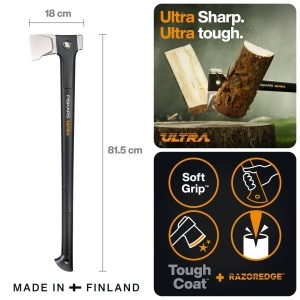 Topor Fiskars Ultra Spaltaxt U32 815 cm Negru Lama cu Acoperire ToughCoat - Img 2