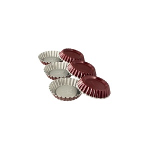 Torteletts Dr. Oetker, set de 6 forme, 10 cm, culoare grirosu, antiaderente - Img 1