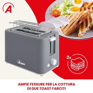 Tostadora ARDES ARTOAST05, 2 felii, 600-700W, inox, gri - Img 5