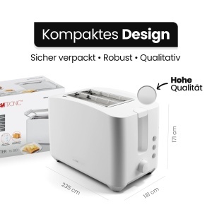 Toster Clatronic TA 3801, 2 felii, 650 W, alb - Img 7