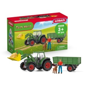 Tractor cu remorca Schleich Farm World 42608, 50 piese, cu figurine - Img 1