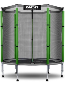 Trambulina neo-sport pentru copii gradina in aer liber cu plasa de siguranta externa 140cm 4,5ft negru verde - Img 5