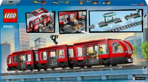 Tramvai LEGO City cu Haltestatie 60423, 811 piese, 6 minifigurine - Img 11