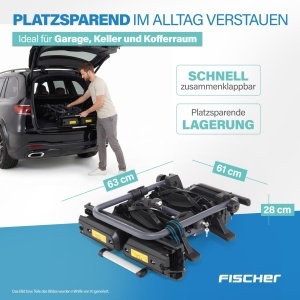 Transportor bicicleta FISCHER Proline Evo 2, pentru 2 biciclete, negru, 60 kg - Img 7