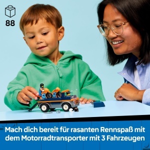 Transportor LEGO City cu Motociclete 60491, 88 piese, pentru copii de la 4 ani - Img 2