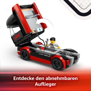 Transportor LEGO City F1 cu RB20 si AMR24, 1086 piese, 5 minifigurine - Img 3