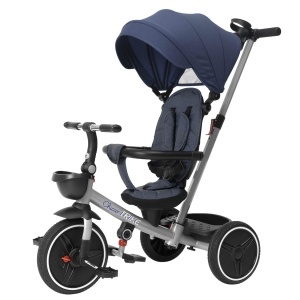 Tricicleta Chicco 4in1, Cadru metalic, Roti din cauciuc EVA, Sistem de siguranta 4 puncte