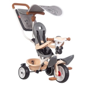 Tricicleta copii Smoby Baby Balade Plus Mickey Mouse, pentru 10 luni, cu maner si parasolar