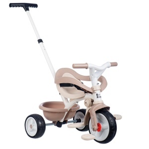 Tricicleta Smoby Be Move Komfort, bej, cu maner ajustabil, pentru copii de la 10 luni