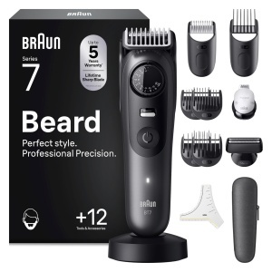 Trimmer barba Braun Series 7 BT7545, 40 lungimi, 120 min autonomie, gri