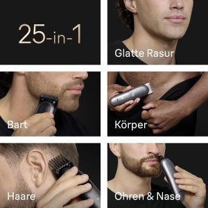 Trimmer Braun Multigroom All-in-One Series 9, 25-in-1, 120 min autonomie, gri - Img 3