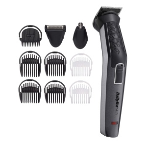 Trimmer multifunctional BaByliss MT727E 10-in-1, negru-gri, cu acumulator