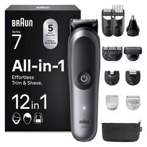 Trimmer Multifunctional Braun All-in-One Series 7, 12-in-1, 120 min autonomie, gri