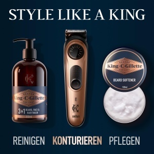 Trimmer pentru barba King C. Gillette PRO, 40 lungimi, 80 min autonomie, otel inoxidabil - Img 7