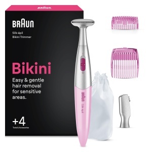 Trimmer pentru bikini Braun Silkepil FG1105, compact, roz