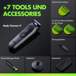 Trimmer pentru corp si intimitate GilletteLabs i7, tehnologie SkinFirst, negruverde - Img 7