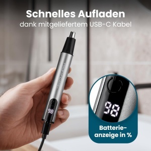 Trimmer pentru nas si urechi ProfiCare PC NE 3144, USB-C, 360 Scherkopf - Img 5
