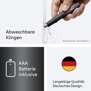 Trimmer pentru urechi si nas Braun EN21, Doppelklingen, Compact, Gri - Img 6