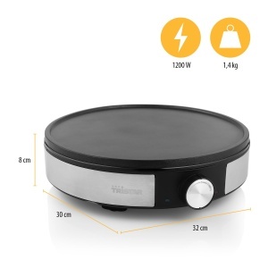 Tristar BP-2638 Crepe Maker - Diametru 30 cm - Inclusiv accesorii - Termostat - Otel inoxidabil - negru - Img 6