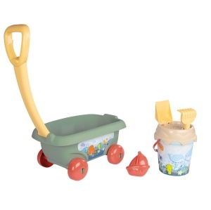 Trolley pentru nisip Smoby Life cu eimer si accesorii, 42 materiale reciclate