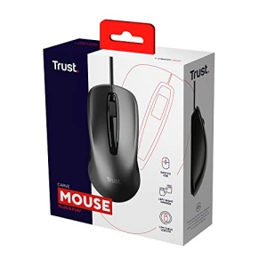 Trust Carve Mouse Optic cu Fir, Mouse cu Fir cu Port USB, 3 Butoane si Rotita de Derulare, 1200 DPI, pentru Dreptaci si Stangaci, PC/Laptop - Negru - Img 10