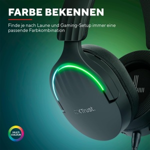 Trust Gaming GXT 490 Fayzo Casti Gaming Sunet Surround USB 7.1, Driver de 50mm, 85% Plastic Reciclat, Microfon cu Anulare A Zgomotului, Casti RGB Over-Ear pentru PC PS5 - Negru - Img 3