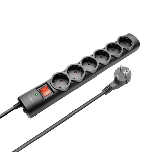 Trust Surge Guard Protector de supratensiune cu 6 porturi Negru