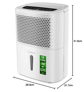 Turbionaire Smart 12 Eco Dezumidificator portabil extrem de silentios, inteligent, max. 200 wati, 12 l / 24 h, pentru medii cu pana la 34 de metri cubi Filtru de praf Hygrostat Incorporated - Img 7