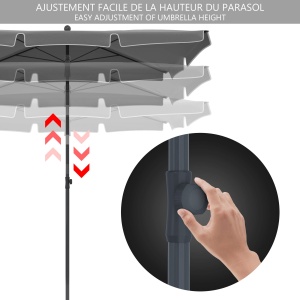 Umbrela de soare VOUNOT pentru balcon si terasa, gri, 200cm, cu protectie UV 50 - Img 3
