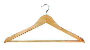Umerase din lemn Jocca cu bara pentru pantaloni si carlige cromate 44 x 16 cm - Img 2