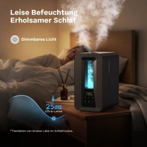 Umidificator AROEVE 5L cu Aroma Diffuser, 300 mlh, 25 dB, Nocturn - Img 4