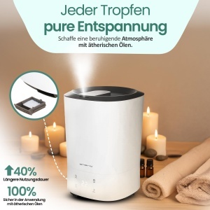 Umidificator EMERIO cu filtru de apa detasabil, 5.5L, 3 viteze, 35dB - Img 5