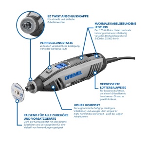 Unealta rotativa Dremel 4250, 175 W, cu 45 accesorii si control variabil al vitezei - Img 2