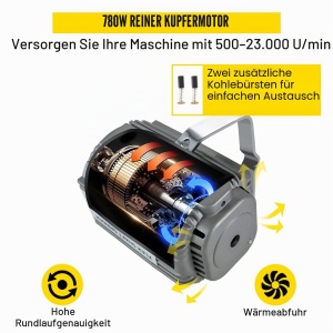 Unelte electrice VEVOR Flex Shaft 780 W, 100 cm, 45 accesorii - Img 8