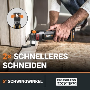 Unelte multifunctionale WORX WX698.9 20V, 10000-20000min, vibratii reduse - Img 2