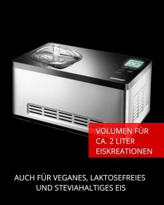 UNOLD 48845 Aparat de inghetata Gusto - cu compresor cu autoracire 180 W volum 2 L carcasa eleganta din otel inoxidabil afisaj LCD temporizator digita - Img 2