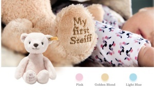 Ursulet de plus Steiff My First Teddybar, 26 cm, roz, pentru bebelusi - Img 4