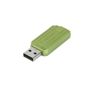 USB Stick Verbatim Pinstripe 64GB, Eucalyptus Green, Schiebemechanismus