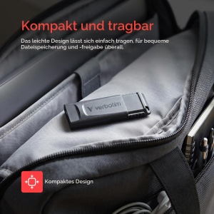 USB Stick Verbatim Store n Go Slider - 16 GB, USB 2.0, Negru - Img 5