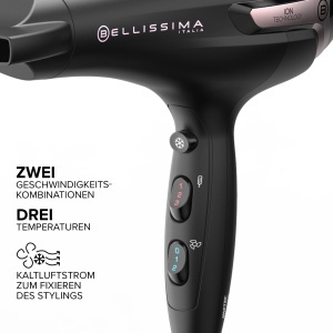 Uscator de par Bellissima K9 2300 W, Ioni, 8 combinatii de aer, pentru par cret - Img 3