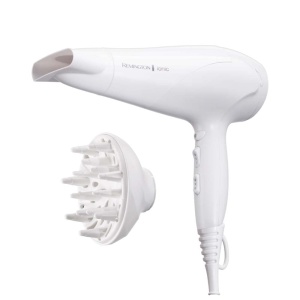 Uscator de par Remington Ion (2200W, inel ceramic Ionic Care: coafare delicata si distributie uniforma a caldurii, 3 niveluri de incalzire si 2 niveluri separate ale ventilatorului + etapa de racire, 2 atasamente) D3199 [Exclusiv ]