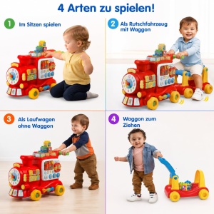 Vagon de jucarie VTech Entdecker-Eisenbahn cu 4 moduri de joc - Img 3