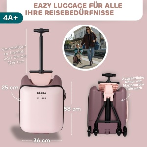 Valiza pentru copii Beaba Luggage Eazy, 22L, cu functie de sezut, 360 rotire - Img 2
