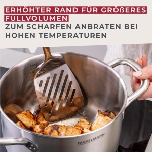 Vas de gatit Fackelmann 20 cm, inox, 3l, cu manere ergonomice - Img 4