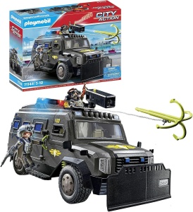 Vehicul de interventie Playmobil 71144 SWAT cu lumini si sunete 73 piese