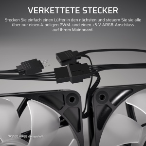 Ventilator cu LED-uri Corsair RS120-R ARGB, 120mm, 3 bucati, Negru - Img 5